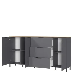 192x98x40 Hohes Sideboard in Dunkelgrau - Lurys Sideboards