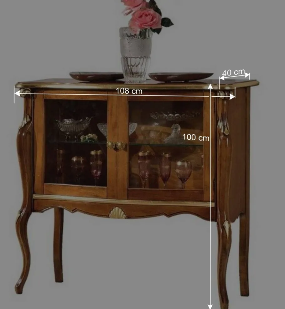 108x100x40 Italienische Vitrine 2-türig - Carlenna I Vitrinen