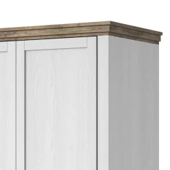 Hot 108x216x62 Kleiderschrank in Weiß & Holzoptik verwittert - Tyrcio Kleiderschränke
