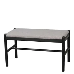 Sale 80x46x40 Kleine Bank aus Eiche in Schwarz - Evlinu Sitzbank