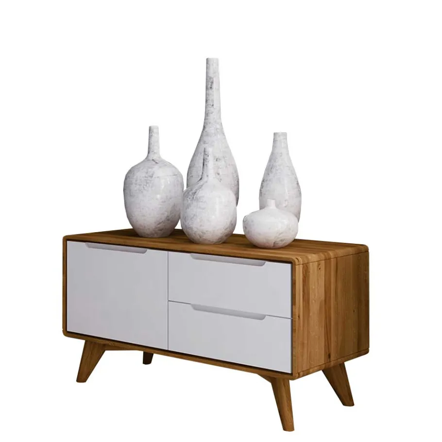 90x48x40 Kleine Kommode in Wildeiche & Weiß - Diesta Tv & Hifi-Möbel|Lowboards