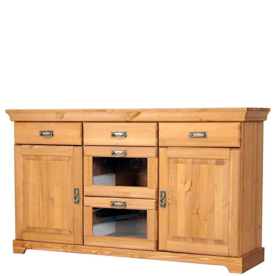 145x84x40 Kommode aus Holz mit Glas - Arendu Sideboards
