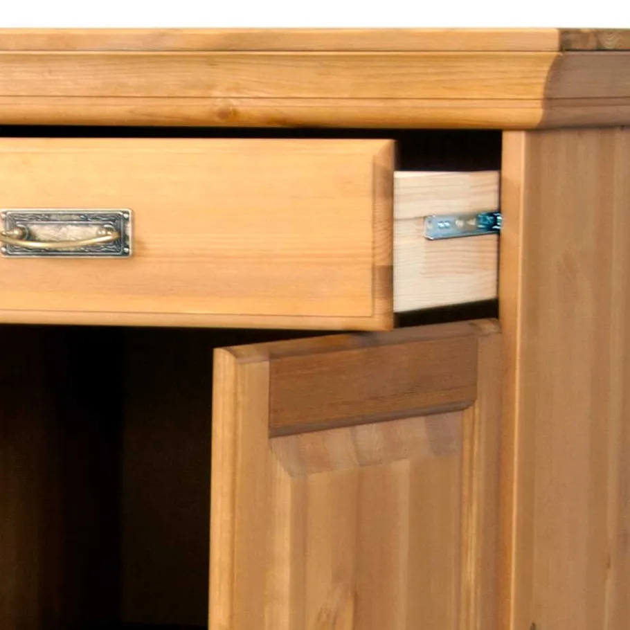 145x84x40 Kommode aus Holz mit Glas - Arendu Sideboards