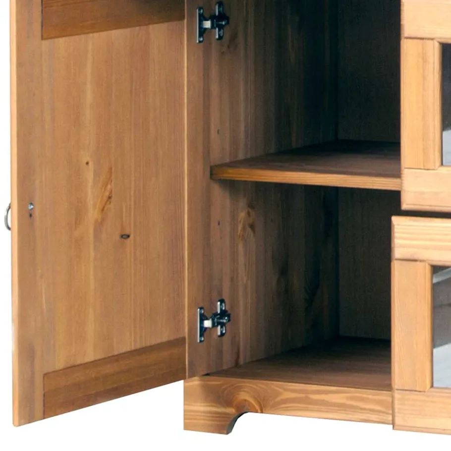 145x84x40 Kommode aus Holz mit Glas - Arendu Sideboards