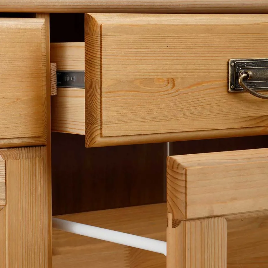 145x84x40 Kommode aus Holz mit Glas - Arendu Sideboards