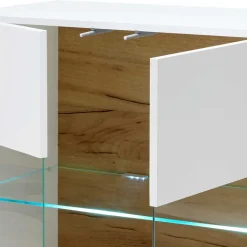 138x91x40 Kommode mit Glas 3-türig - Myrda Sideboards