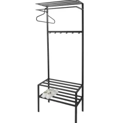 Sale 70x178x29 Kompaktgarderobe aus Stahl in Schwarz - Cellja Garderoben