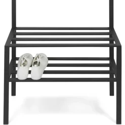 Sale 70x178x29 Kompaktgarderobe aus Stahl in Schwarz - Cellja Garderoben