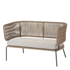 Sale 135x80x65 Kordelgeflecht Sofa mit Sitzpolster - Membres Sitzbank