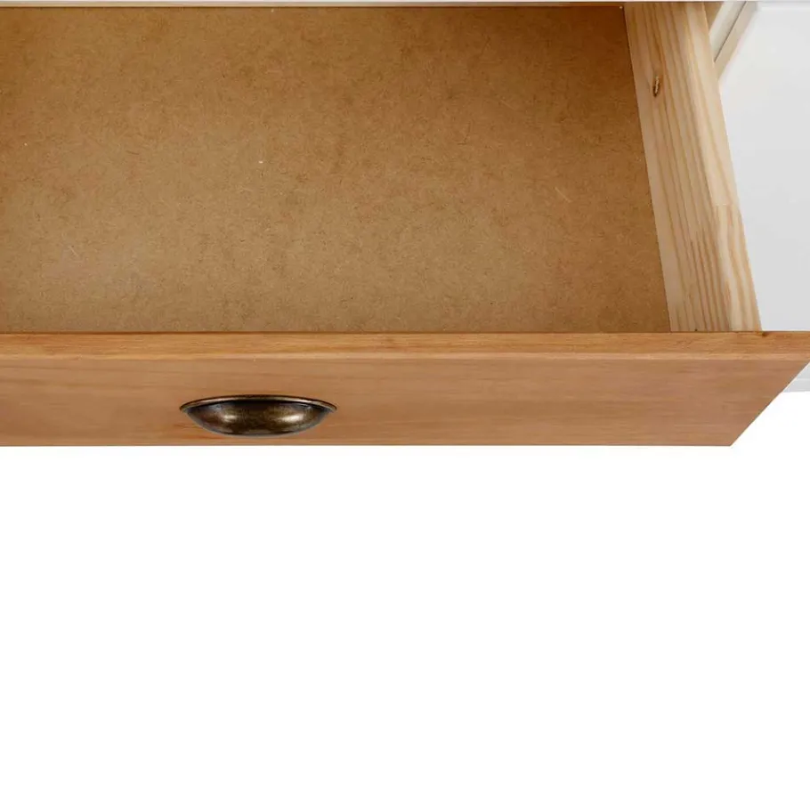 140x80x35 Landhaus Anrichte mit Metallgriffen - Xasimir Sideboards