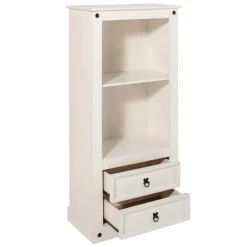 Sale 65x140x38 Landhausregal in Weiß - Henvic Regale|Vitrinen