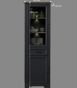 Best 66x204x42 Landhausvitrine beleuchtet LED - Thumbs Vitrinen