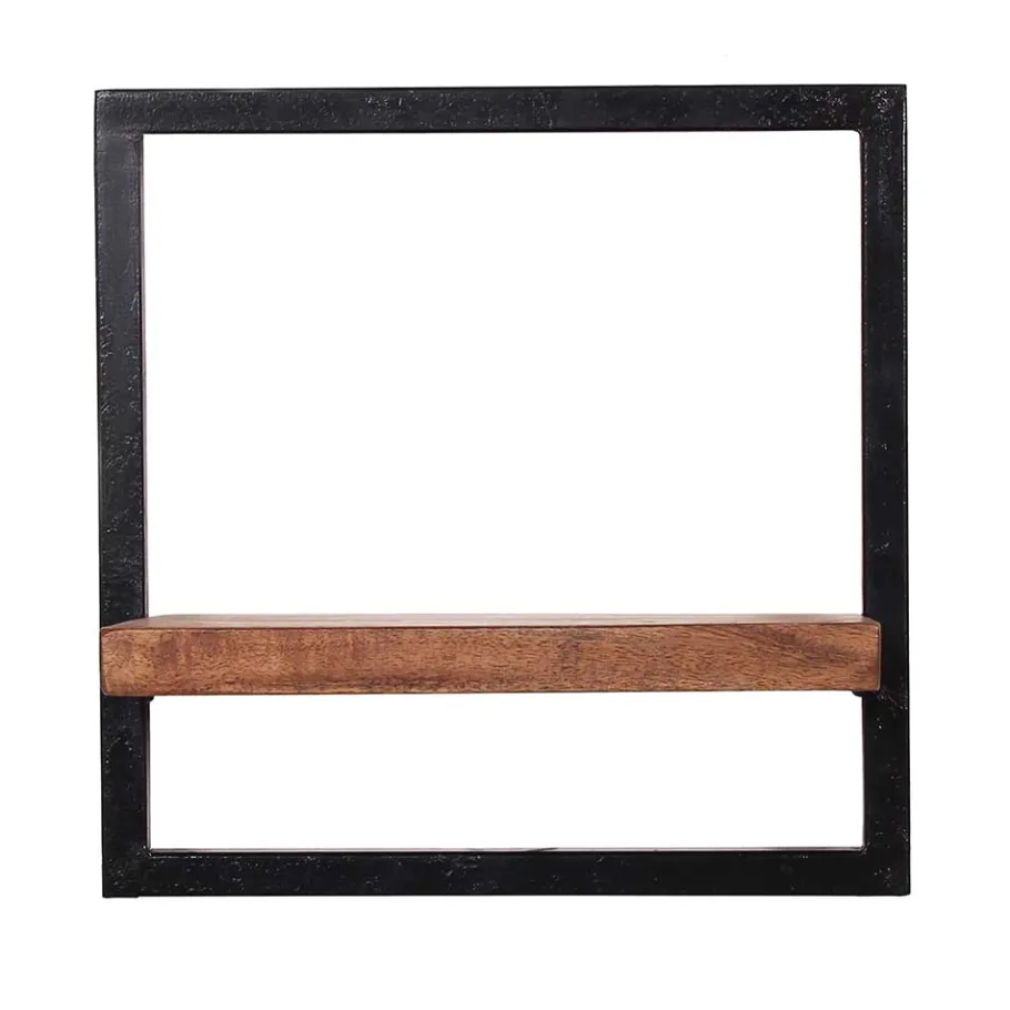 35x25x35 Loft-Wandregal mit Altmetall-Rahmen - Mendoza Regale