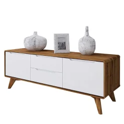 Sale 134x48x40 Lowboard in Wildeiche & Weiß - Diesta Tv & Hifi-Möbel|Lowboards