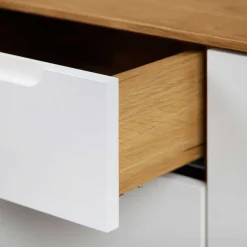 Sale 134x48x40 Lowboard in Wildeiche & Weiß - Diesta Tv & Hifi-Möbel|Lowboards