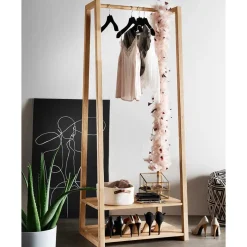 Clearance 85x190x60 Massivholz Garderobenständer aus Eiche - Acneza Garderoben