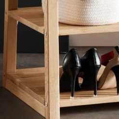 Clearance 85x190x60 Massivholz Garderobenständer aus Eiche - Acneza Garderoben