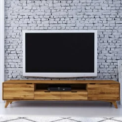 Sale 220x48x40 Massivholz TV Board in Natur geölt - Eavy Tv & Hifi-Möbel|Lowboards