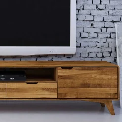 Sale 220x48x40 Massivholz TV Board in Natur geölt - Eavy Tv & Hifi-Möbel|Lowboards
