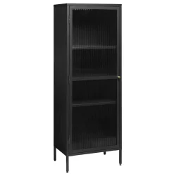 Best 58x160x40 Metall Vitrine in Schwarz - Gulliver Vitrinen