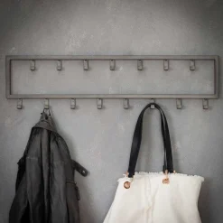 Sale 80x20x4 Metall Wandgarderobe mit 15 Kleiderhaken - Vinkoja Garderoben