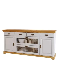 Best 180x84x84 Moderne Anrichte in Weiß & Honig - Brasivon Sideboards