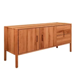 142x64x46 Niedrige Kombi-Kommode aus Wildbuche - Indrya Tv & Hifi-Möbel|Lowboards