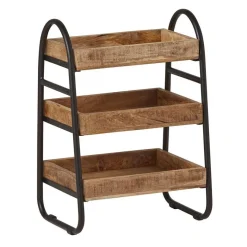 44x65x35 Offenes Regal mit 3 Holzablagen - Toma Regale