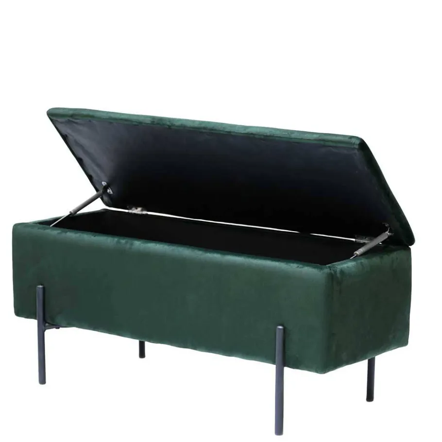 95x46x37 Polsterbank in Grün Samt - Vongura Sitzbank