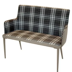 Outlet 100x90x52 Retro Esszimmerbank in Kariert - Rave Sitzbank