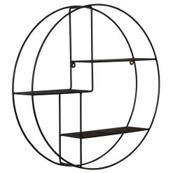 Clearance 50x50x12 Rundes Wandregal in Schwarz - Anatana Regale