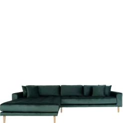 290x76x170 Samt Ecksofa im Skandi Design - Bonisa Sofas