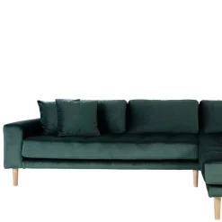 290x76x170 Samt Ecksofa im Skandi Design - Bonisa Sofas