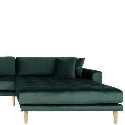 290x76x170 Samt Ecksofa im Skandi Design - Bonisa Sofas