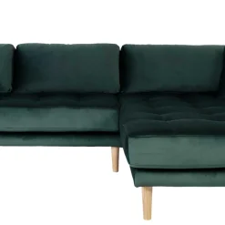 290x76x170 Samt Ecksofa im Skandi Design - Bonisa Sofas