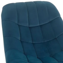 76x86x86 Samt Loungestuhl in Blau - Sixtys Sessel
