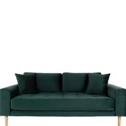 180x76x93 Samt Wohnzimmercouch in Dunkelgrün - Secilia Sofas