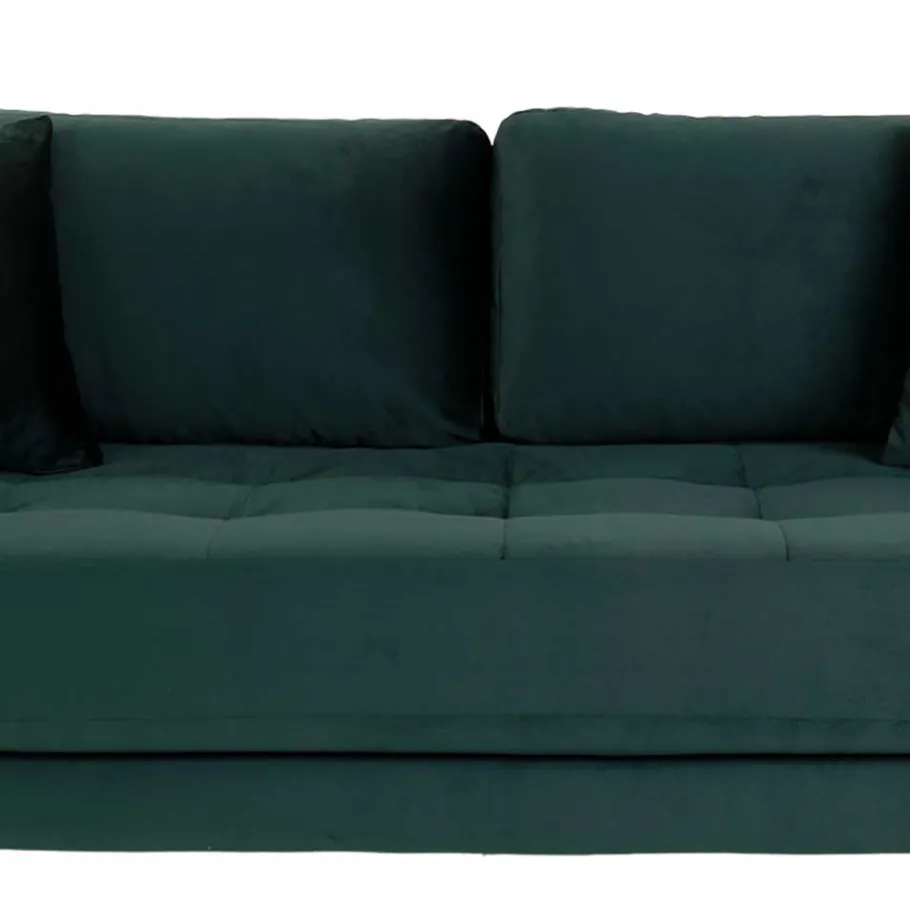 180x76x93 Samt Wohnzimmercouch in Dunkelgrün - Secilia Sofas