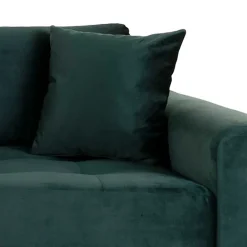 180x76x93 Samt Wohnzimmercouch in Dunkelgrün - Secilia Sofas