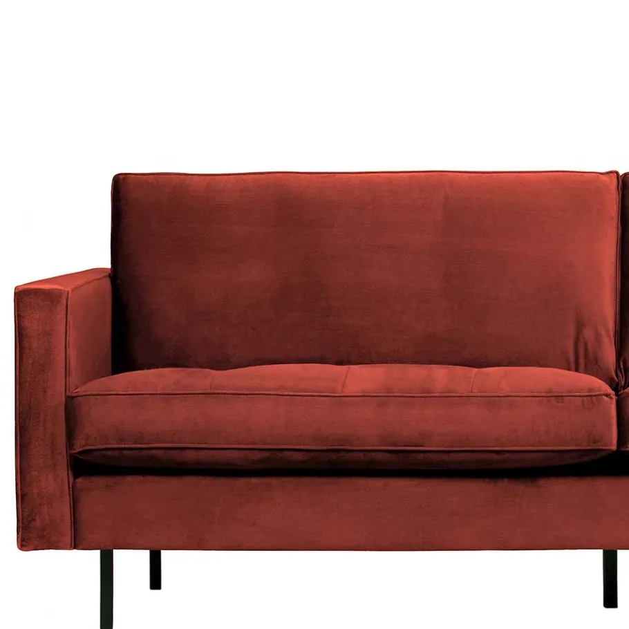 230x83x88 Samt Wohnzimmercouch in Kastanien Braun - Enzing Sofas