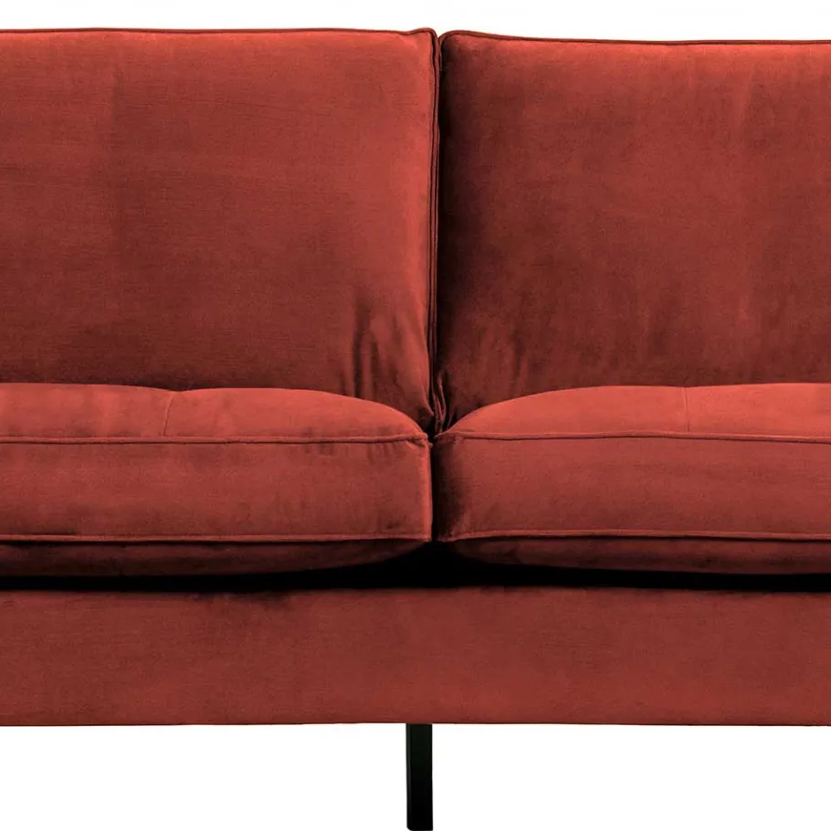 230x83x88 Samt Wohnzimmercouch in Kastanien Braun - Enzing Sofas