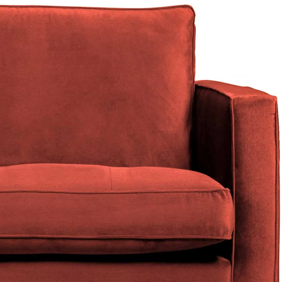 230x83x88 Samt Wohnzimmercouch in Kastanien Braun - Enzing Sofas