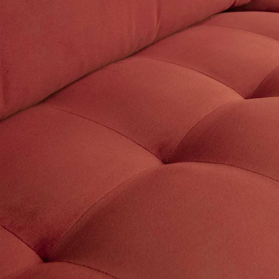 230x83x88 Samt Wohnzimmercouch in Kastanien Braun - Enzing Sofas