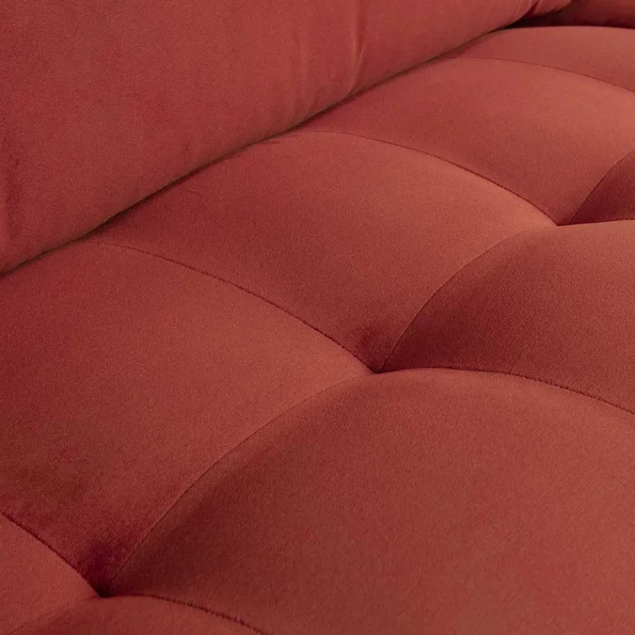 230x83x88 Samt Wohnzimmercouch in Kastanien Braun - Enzing Sofas