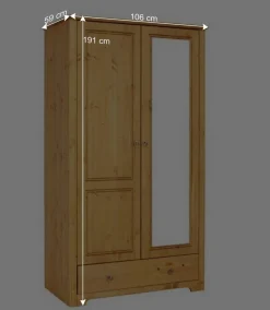 Outlet 106x191x59 Schlafzimmer Schrank in Kiefer Natur - Imressa I Kleiderschränke|Schränke