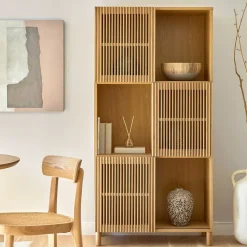 85x170x43 Schrank mit drei Lamellen Türen - Azuro Schränke