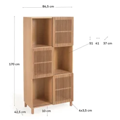 85x170x43 Schrank mit drei Lamellen Türen - Azuro Schränke