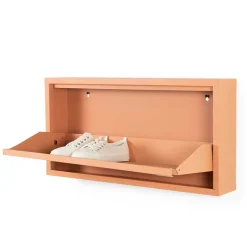 Best 75x38x13 Schuhschrank mit Klappe aus Stahl - Manty Schränke