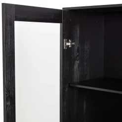 100x155x40 Schwarze Vitrine mit Doppeltür - Neptunus Highboards|Vitrinen