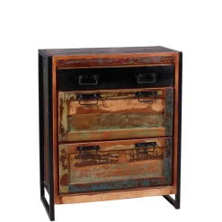 Best 80x96x40 Shabby Schuhschrank mehrfarbig - Ensley Kommoden